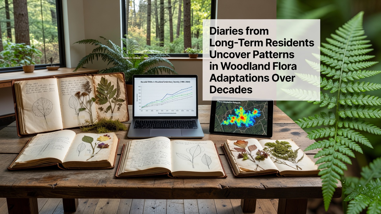 Close-up view of woodland flora showing adaptive leaf structures and seasonal growth documented in resident records